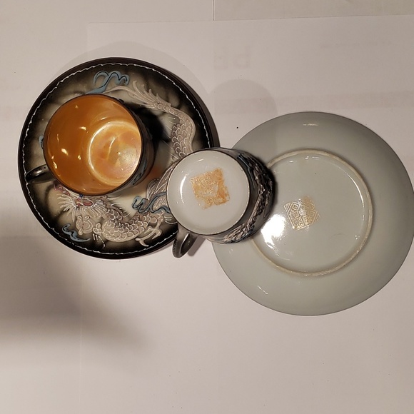 Demitasse Textured White Dragon Set - Picture 3 of 8